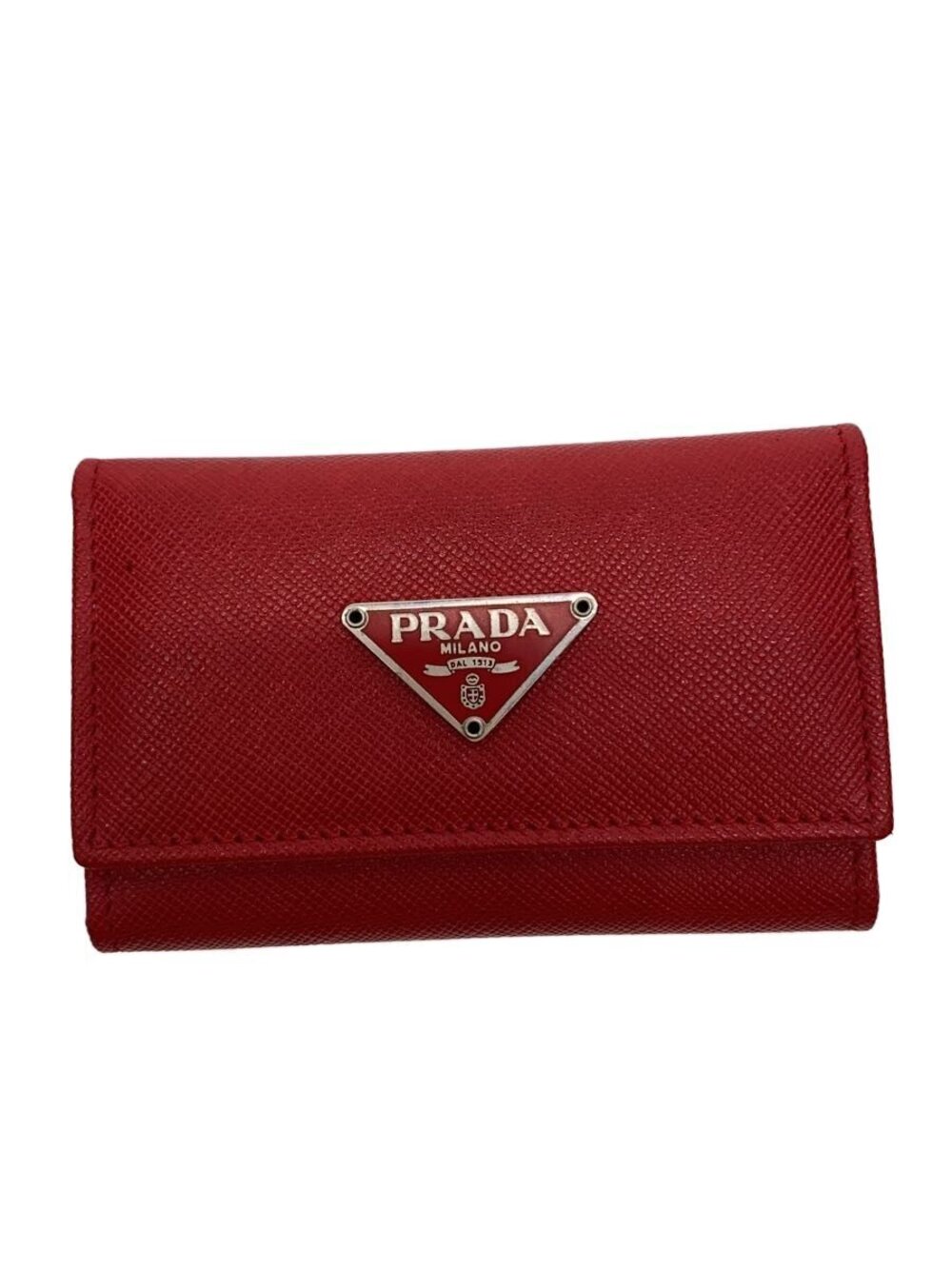 Prada Key Case Wallet Leather RED